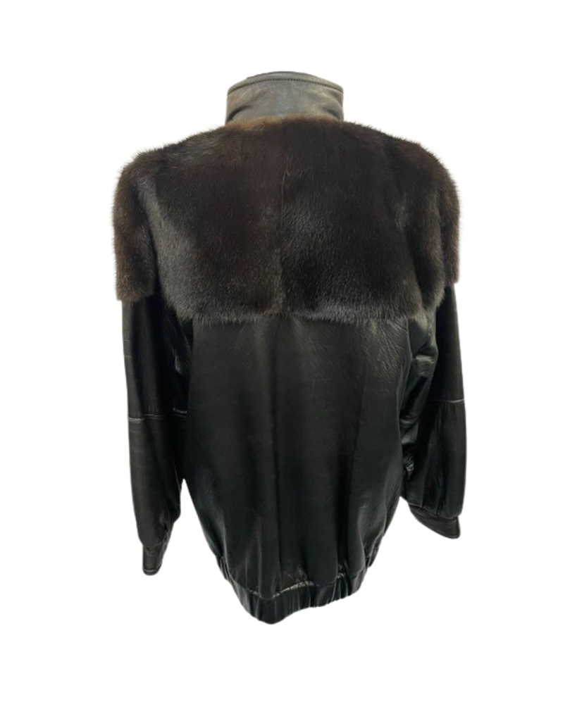 Jen Nappa Lamb Leather Jacket w/ Mink Trim