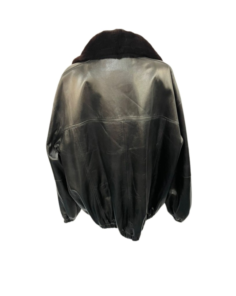 Men’s Plucked Mink Bomber Jacket – Reversible to Italian Leather