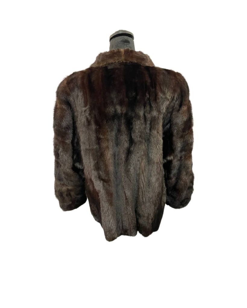 Mahogany Mink Jacket with Wing Tip Collar and Princess Band Sleeves