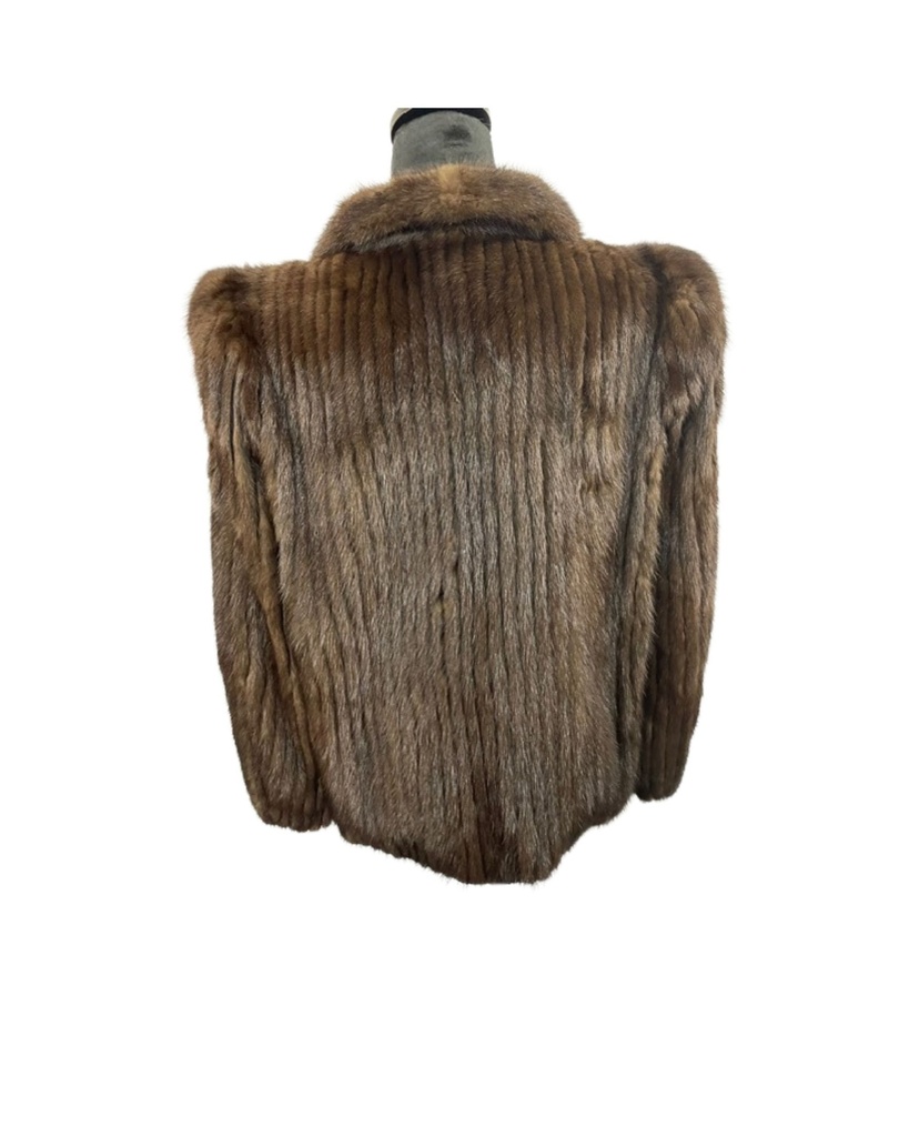 Mahogany Mink Corduroy Jacket – Reversible to Leather with Elastic Bottom and Sleeves