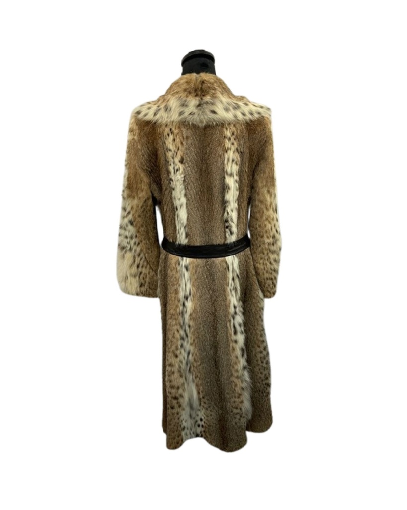 American Cat Lynx Coat with Notch Collar and Belt