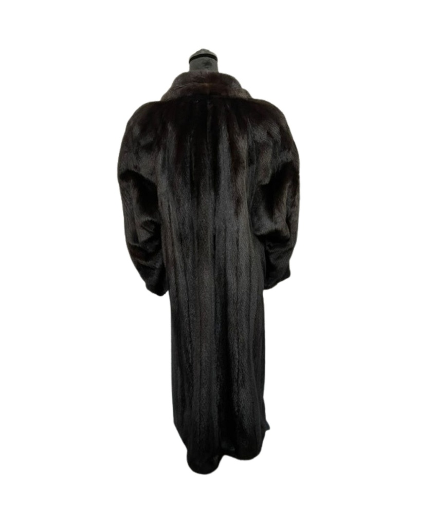 Ranch Mink Coat with Shawl Collar and Straight Open Sleeves