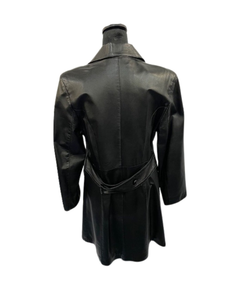 Nappa Lamb Leather Stroller with Notch Collar and Half Belt Back