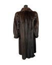 Full-Length Mahogany Mink Coat with Shawl Collar and Princess Band Sleeves