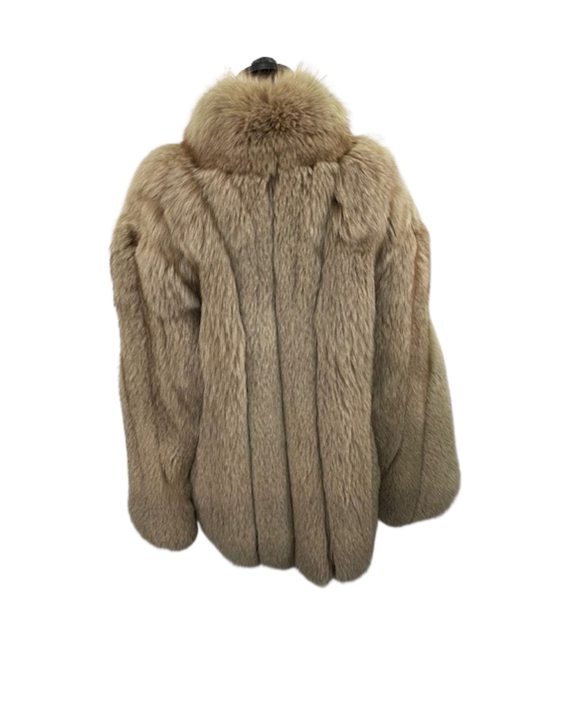 Amber Fox Jacket with Mandarin Collar and Straight Sleeves