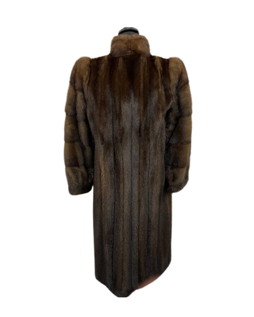 Lunaraine Mink Coat with Wing Tip Collar and Horizontal Princess Sleeves