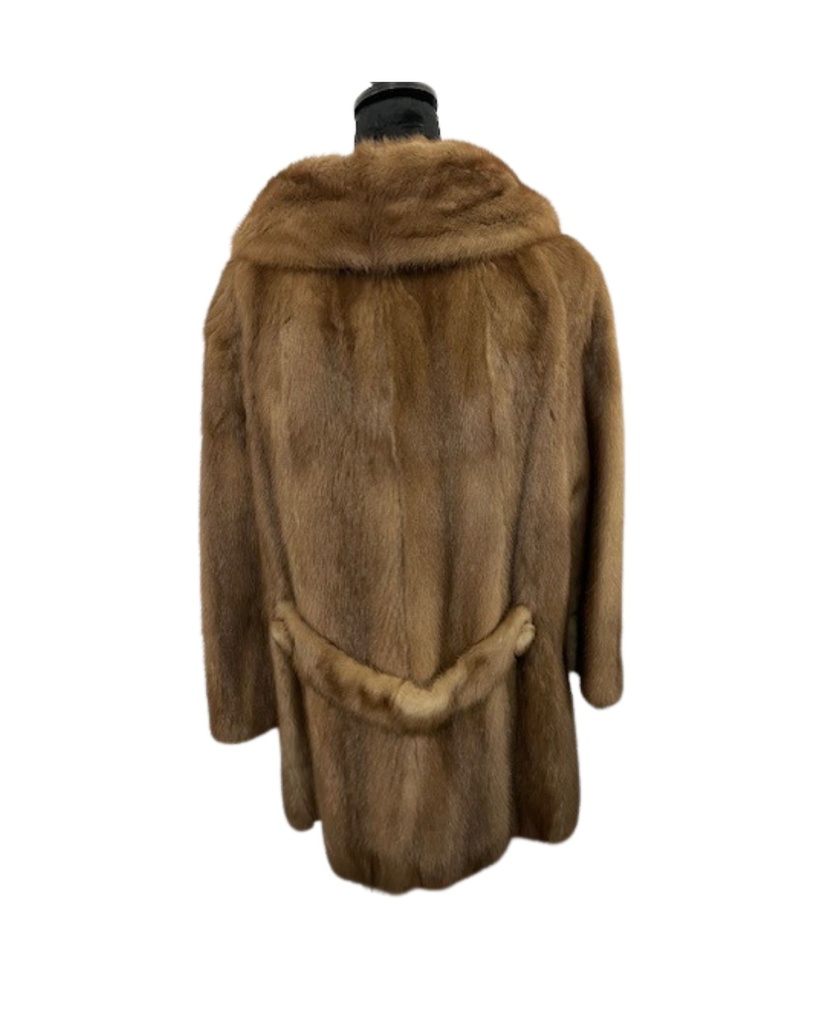 Pastel Mink Stroller with Shawl Collar and Open Straight Sleeves