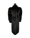 Full-Length Mahogany Mink Coat with Wing Tip Collar and Diagonal Sleeves