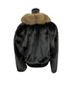 Black Glamma Mink Jacket with Sable Collar