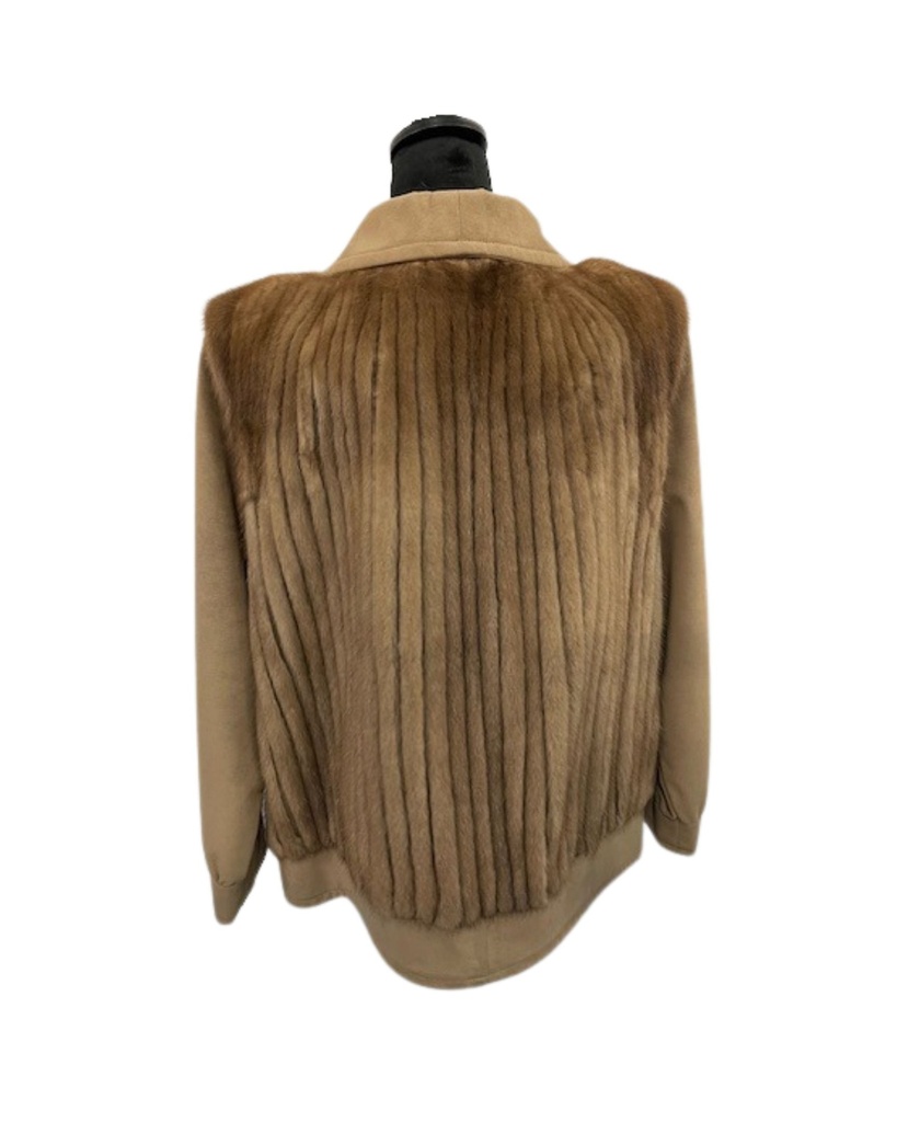 Suede Jacket with Mink Corduroy Inserts (Neiman Marcus)