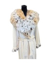 Full length should Mink with American cat lynx lined hood, shawl collar and trim sleeves Made Millie 
