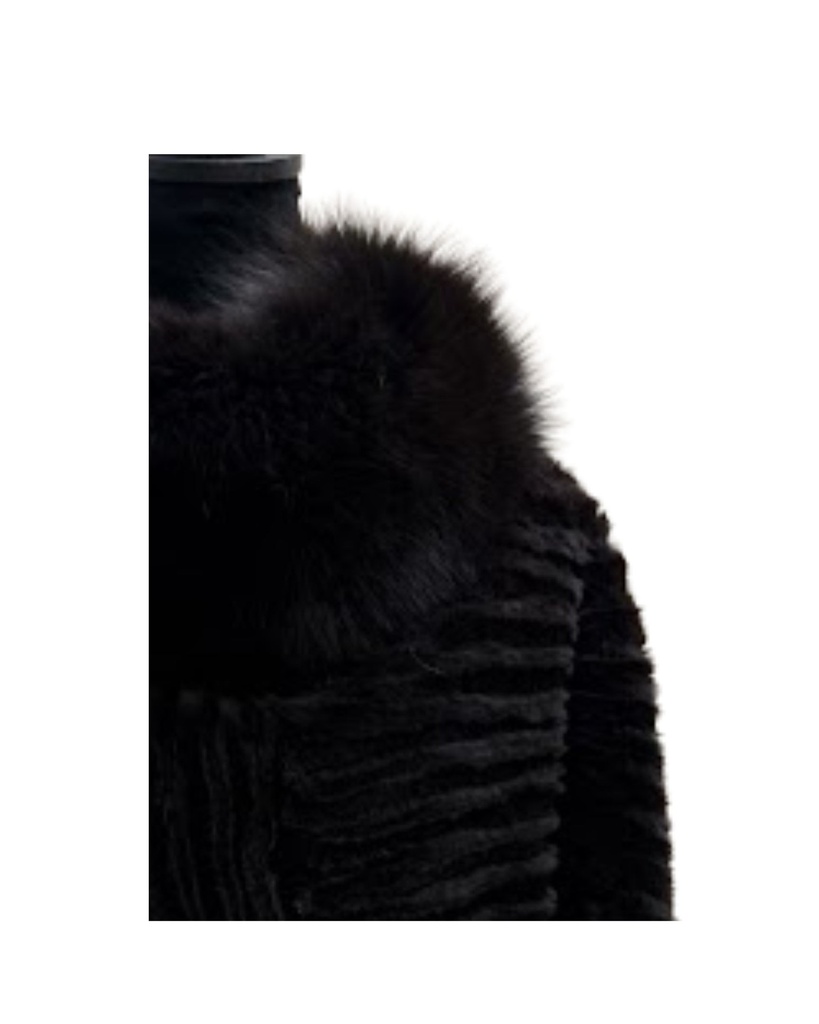 Rabbit poncho with Fox Trim