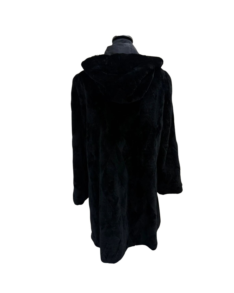 Sheared Mink Sectional with Hood – Reversible to Taffeta