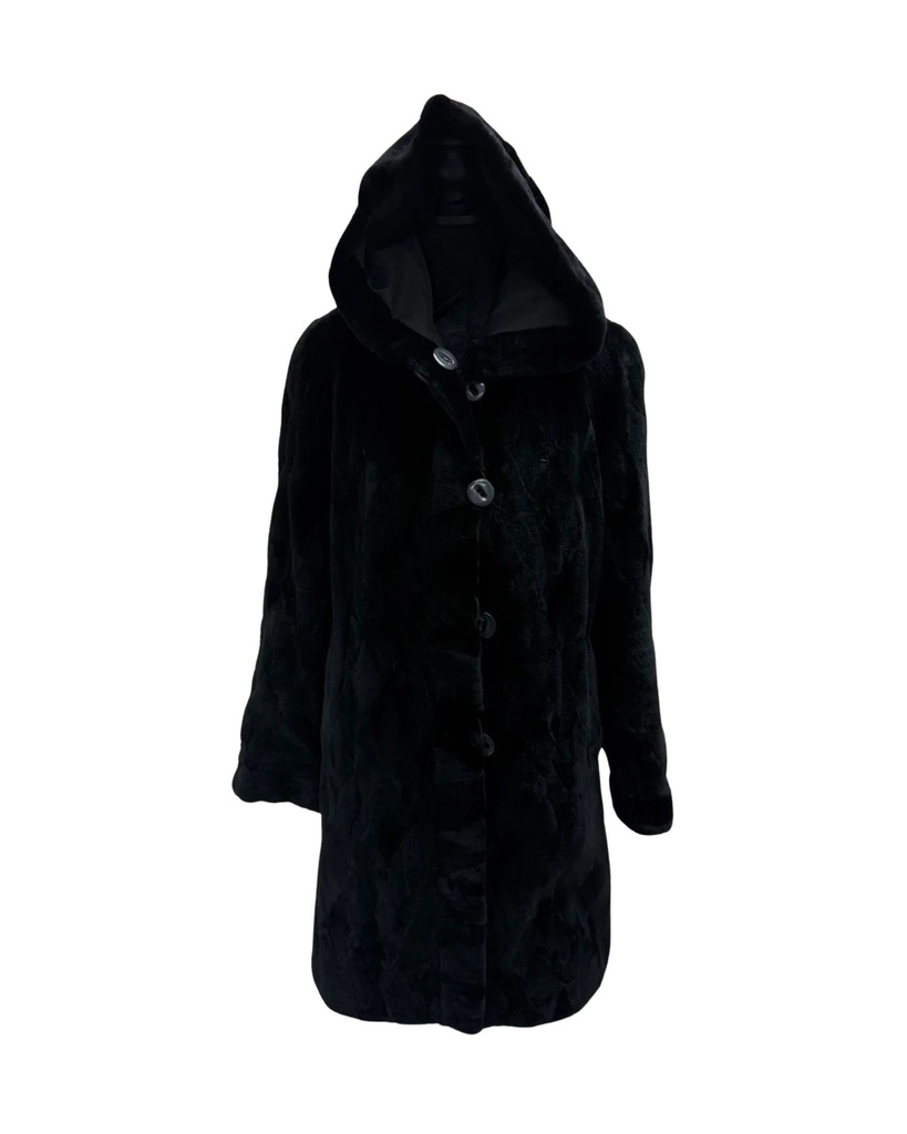 Sheared Mink Sectional with Hood – Reversible to Taffeta