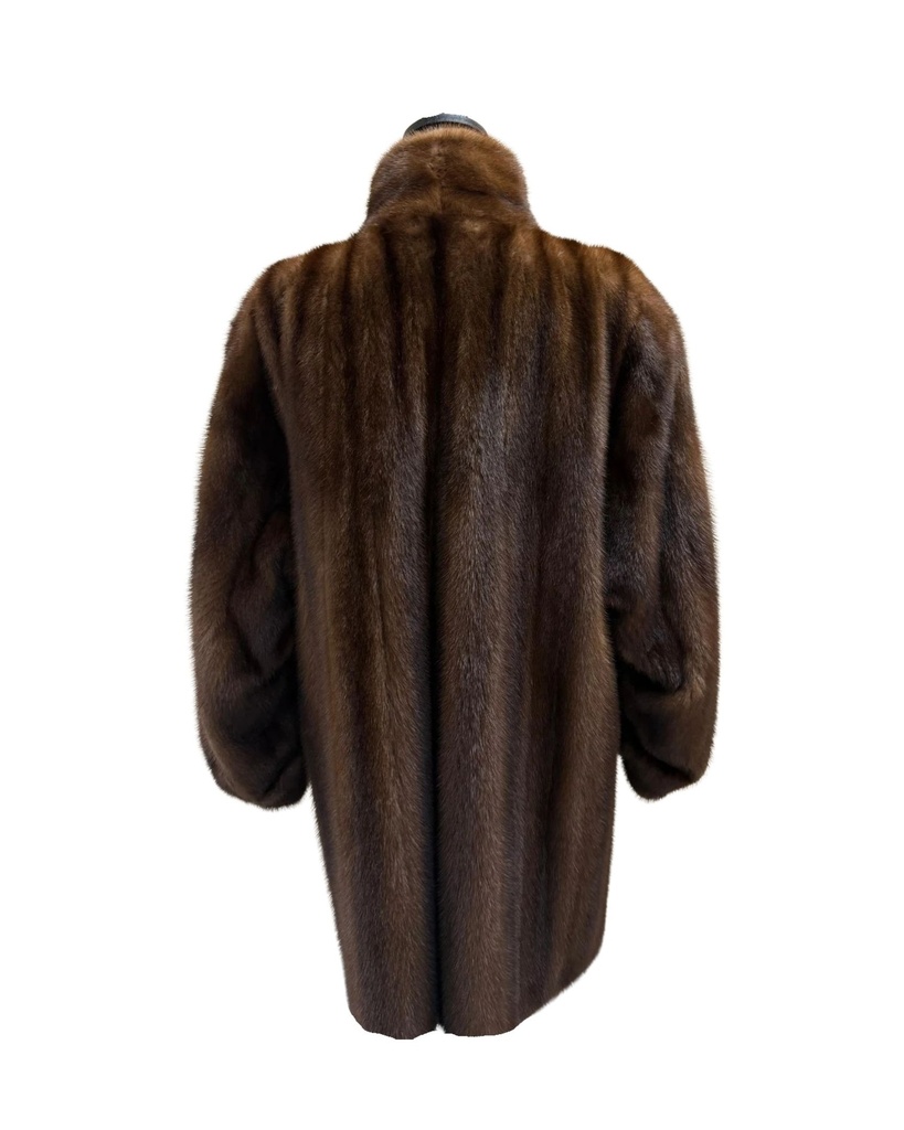 Mahogany Mink Stroller with Wing Tip Collar & Princess Band Sleeves 