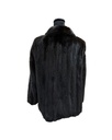 Ranch Mink Black Jacket with Wing Tip Collar & Straight Sleeves