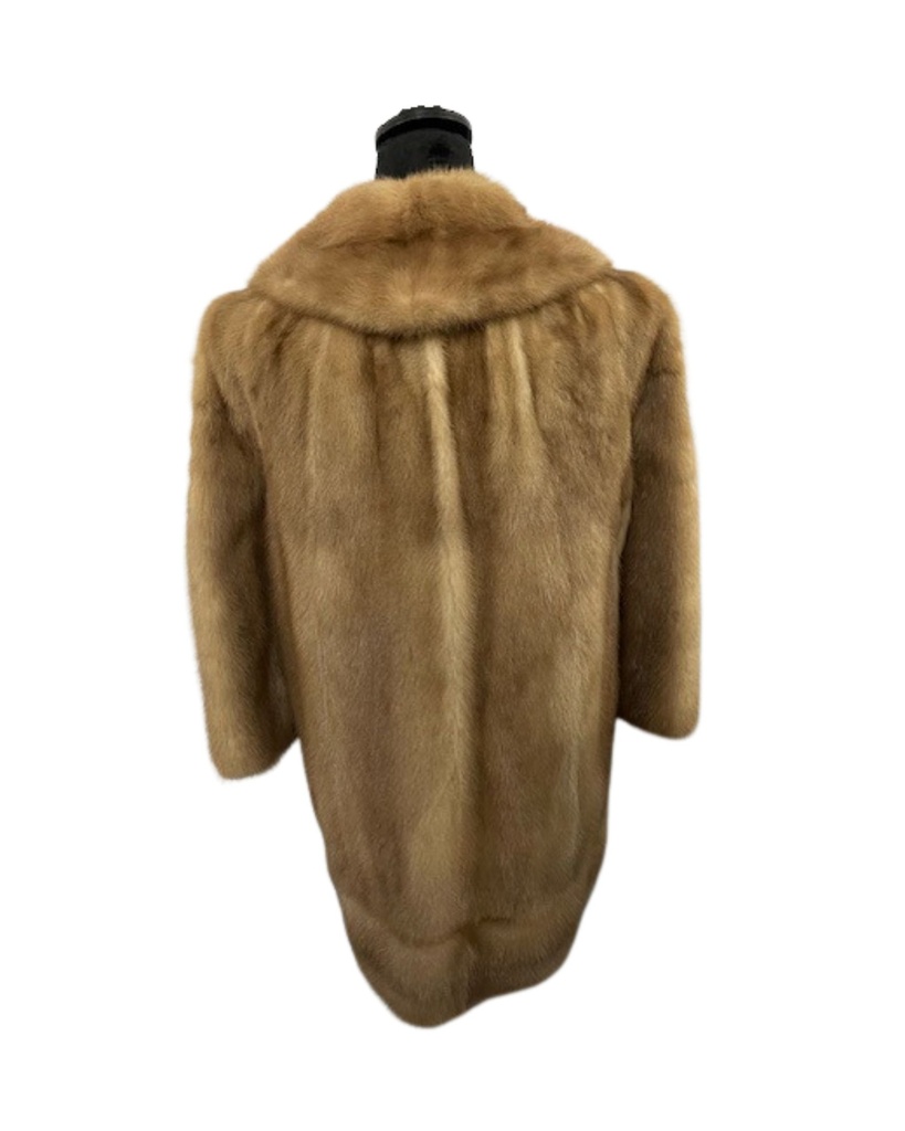 Pastel Mink Stroller with Shawl Collar & Straight Open Sleeves