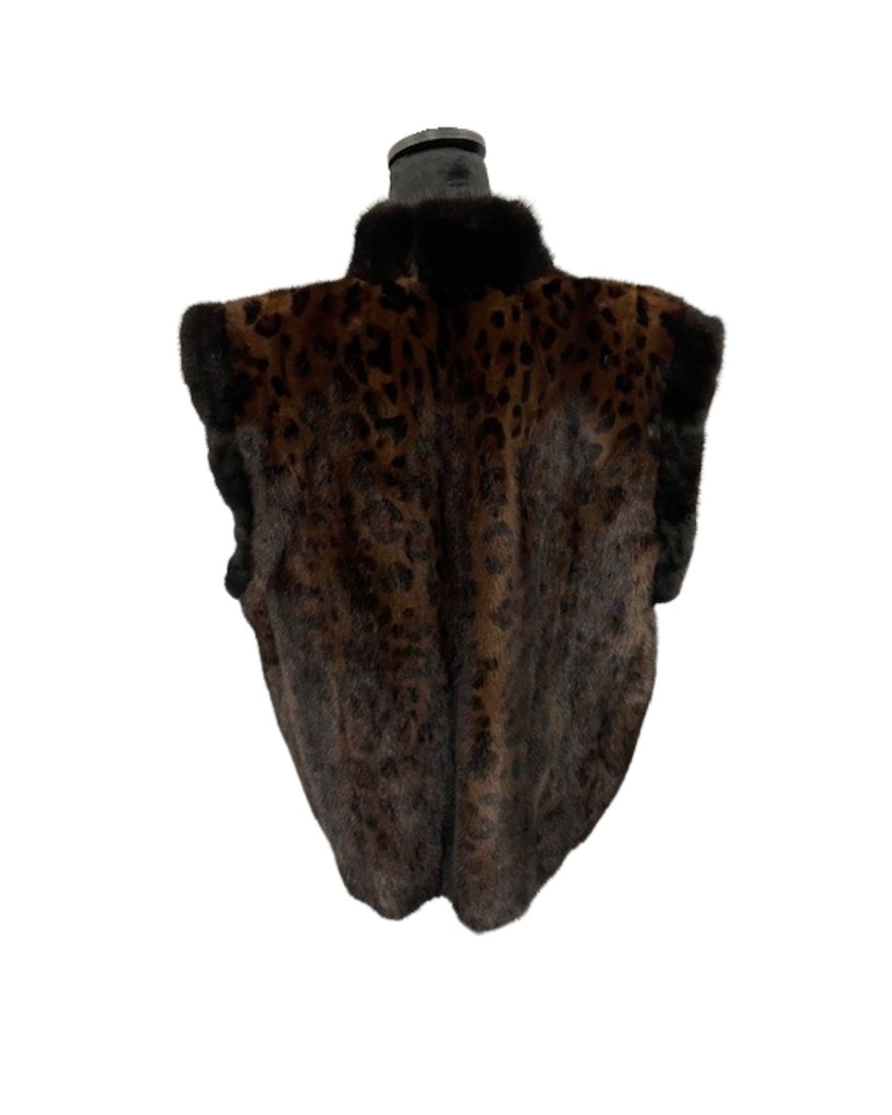 Mahogany Mink Vest with Stenciled Spots 