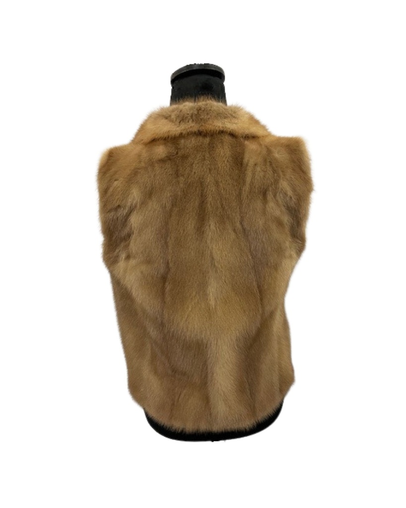 Pastel Mink Vest Shawl Collar