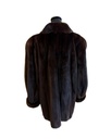 Dark Mahogany Mink Jacket with Shock Collar & Turned-Up Cuff Sleeves