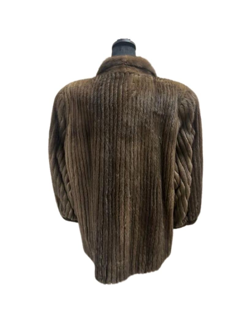 Lunaraine Mink Corduroy Jacket with Wing Tip Collar and Princess Band Sleeves