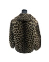 Rare Natural Black Leopard Bomber Jacket, Zipper Front, Wing Tip Collar