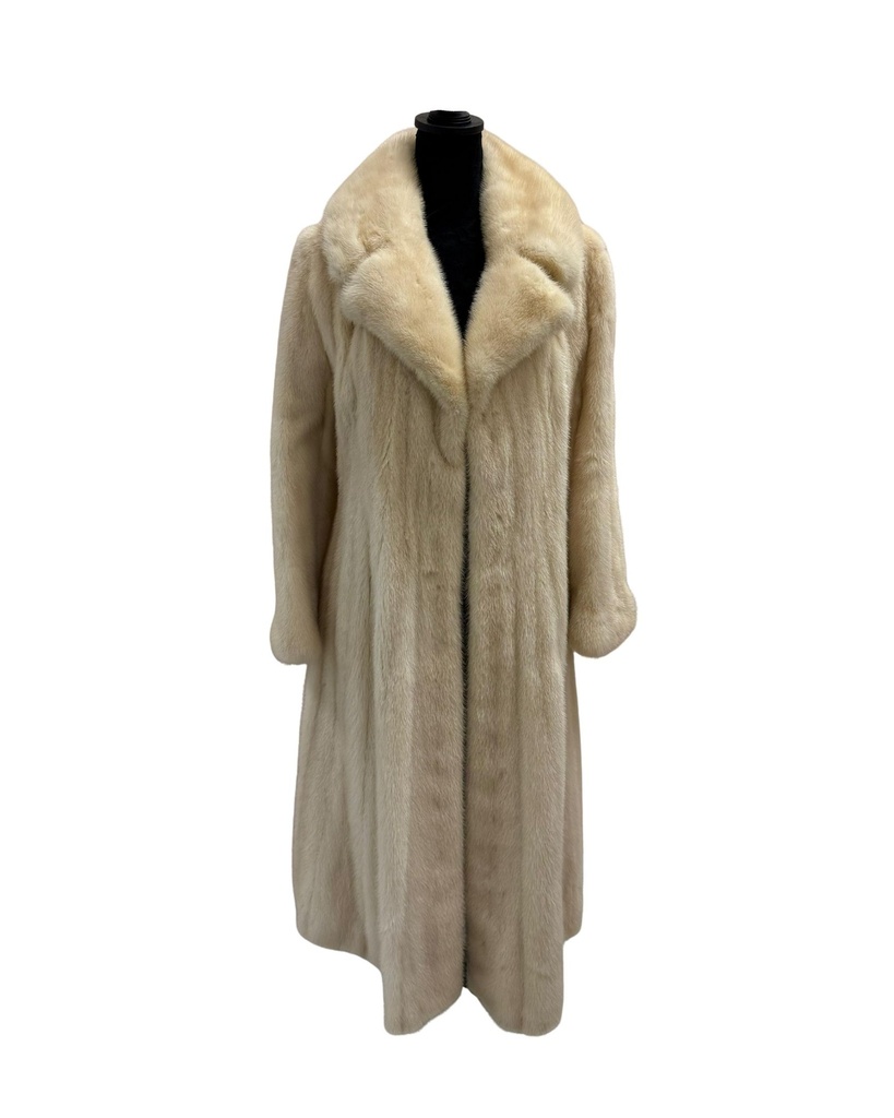 Pearl Mink Full Length Coat with Notch Collar