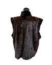 Mahogany Mink Vest with Animal Print & Black Mink Trim
