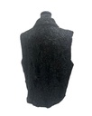 Black Curly Lamb Vest with Shawl Collar 