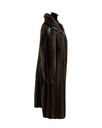 Natural Beaver Full Length Coat with Leather Piping 