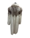 Blue Fox Degraded to White Fox Full Length Coat with Notch Collar