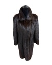 Mahogany Mink 3/4 to Full Length Male Skin Coat with Wing Tip Collar & Short Sleeves