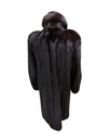 Mahogany Mink 3/4 to Full Length Male Skin Coat with Wing Tip Collar & Short Sleeves