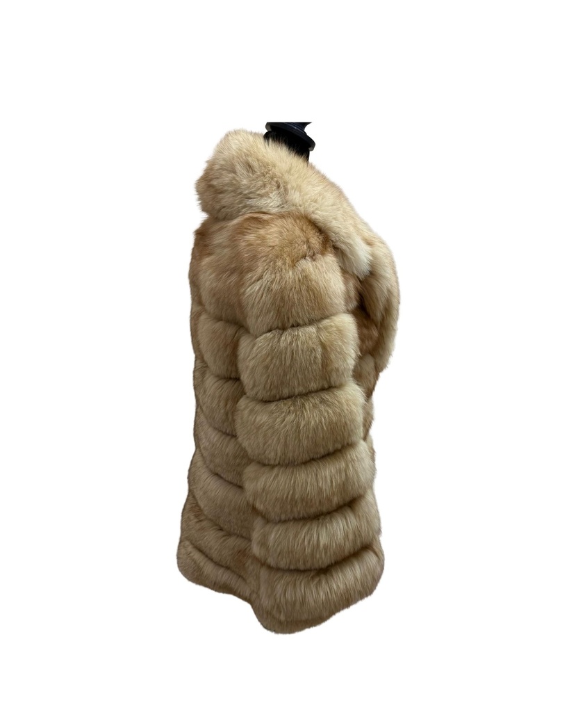 Amber Fox Full-Length Coat – Zip-Off Convertible to Jacket