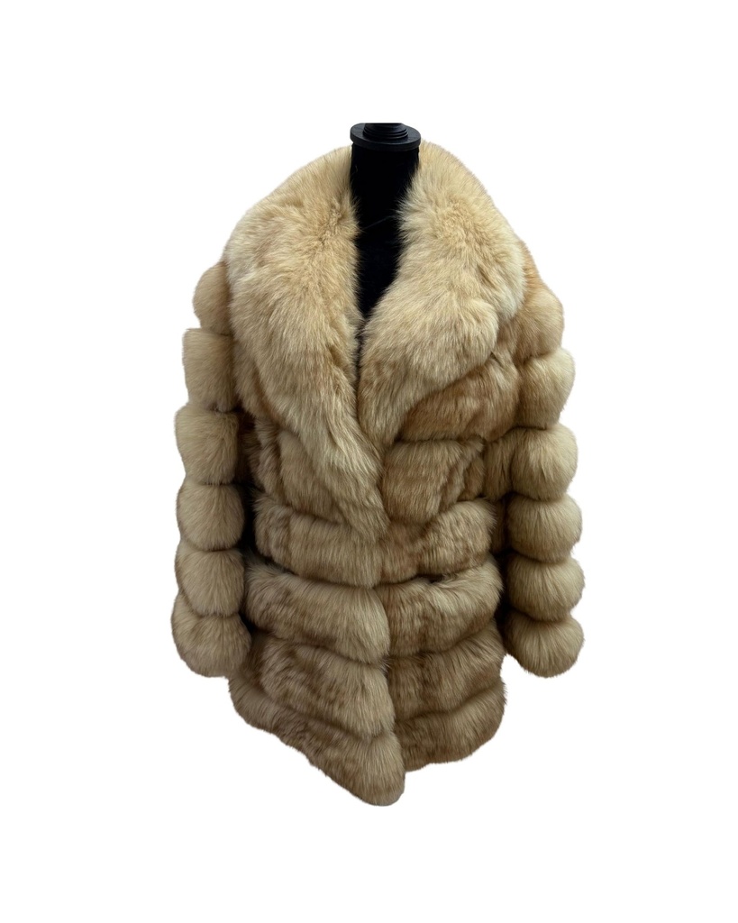 Amber Fox Full-Length Coat – Zip-Off Convertible to Jacket