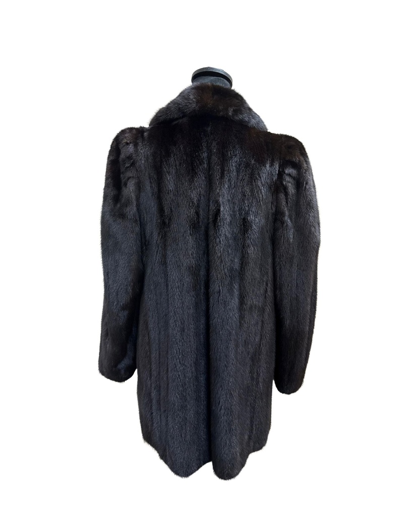 Mahogany Mink Jacket with Shock Collar & Open Sleeves