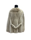 Mink Jacket with Notch Collar & Open Sleeves, Double-Breasted Look