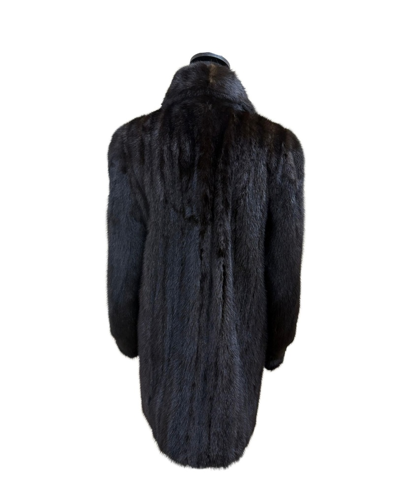 Mahogany Mink Jacket with Shock Collar & Open Sleeves 