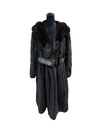 Mahogany Mink Coat with Notch Collar & Diagonal Sleeves 