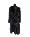 Mahogany Mink Coat with Notch Collar & Diagonal Sleeves 