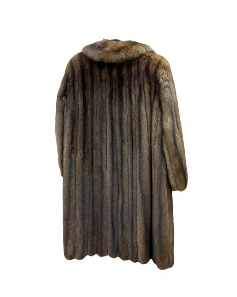 Russian Sable Coat with Notch Collar & Open Sleeves
