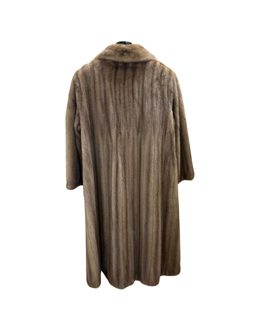 Pastel Female Mink Coat with Wing Tip Collar & Open Sleeves