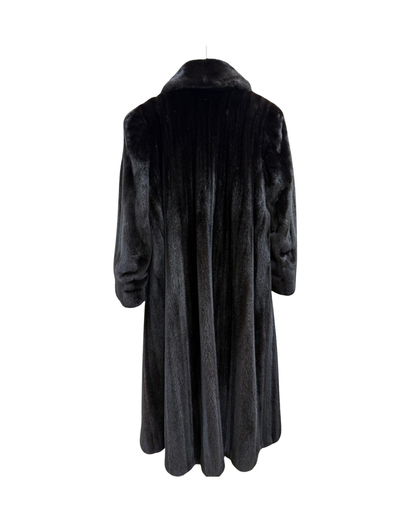Natural Llama Female Mink Coat (Reversible Rainwear) with Shawl Collar & Open Sleeves