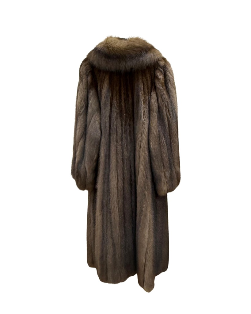 Russian Sable Coat with Notched Collar & Straight Sleeves