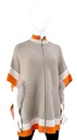 3 Tone Cape With Fox Fur Pompoms