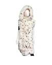 White Fox Dyed Spotted Vest with Hood