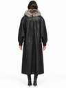 Full Lenght Nappa Lamb leather w/ Silver Fox Tuxedo size M