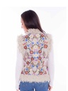 Ladies Embroidered Front Closure Vest (Cream)