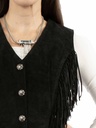Ladies Snap Front Closure Vest (Black)