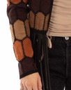 Ladies Multi-Color Leather Patch Jacket